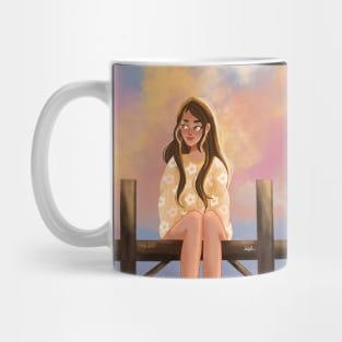 Sunset Girl Drawing Mug